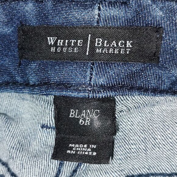 White House Black Market  Blanc Black embellished jeans  Sz 6 - Picture 8 of 8